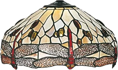 Produktbild von Clayre & Eef Lampenschirm Tiffany Ø 40 cm Braun Beige Glas Libelle