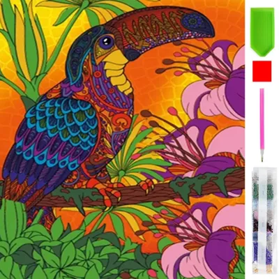 Produktbild von Malen nach Zahlen 5d Diamond Painting Vogel Malen nach Zahlen 20x20cm