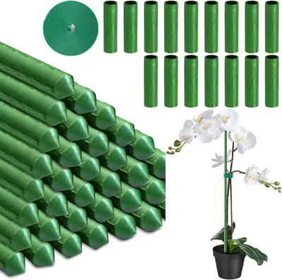 Productafbeelding van Klimhulp voor Planten 24 Stuks, 40 cm, met 16 Verbindingstubes, voor Orchideeën, Binnen en Buiten