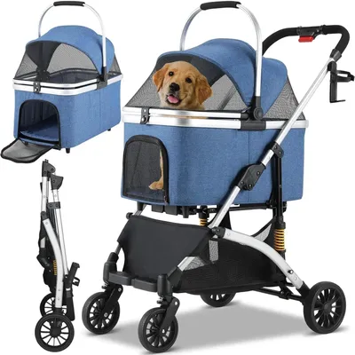 Immagine prodotto di Trasportino per cani - Passeggino per cani - Trasportino per animali domestici - Trasportino per animali - Trasportino - Capacità massima: 40 kg