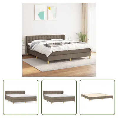 Produktbild von The Living Store Boxspringbett mit Matratze Taupe 160x200 cm Stoff