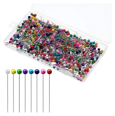 Produktbild von 500 bunte Stecknadeln mit Kopf, 40mm für Nähen und Basteln