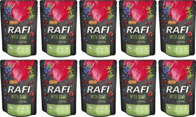 Produktbild von Rafi mit Wildfleisch - Getreidefrei Nassfutter für erwachsene Hunde aller Rassen 300g (10-er pack)