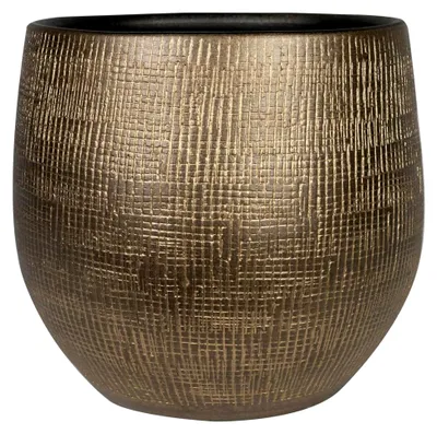 Produktbild von Steege Pflanztopf – modernes Design – goldfarben – 32 x 36 cm – Blumentopf
