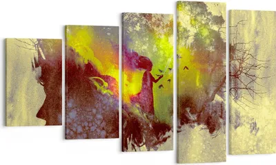 Produktbild von Bild auf Leinwand - Leinwandbild - Gesicht Grafik Abbildung Mädchen - 100x60cm - Wand Bild - Wanddeko - Leinwanddruck - Bilder - Kunstdruck - Leinwand bilder - Wandkunst - EG100x60-3195
