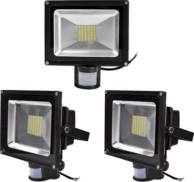 Produktbild von Greenmigo 3X 50W SMD Fluter Strahler mit Bewegungsmelder Warmweiß IP65 Wasserdicht LED Lampe Wandleuchter Flulicht Flutbeleuchtung LED Gartenlampe Außenstahler