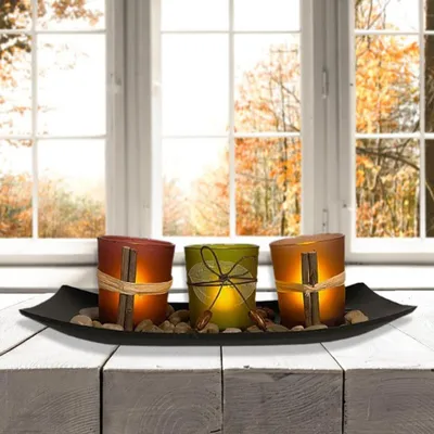 Productafbeelding van Set van 3 Theelichthouders met Decoratieve Steentjes