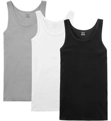 Immagine prodotto di Canottiera da uomo, confezione da 3, 100% cotone, colore bianco/nero/grigio, taglia XXL