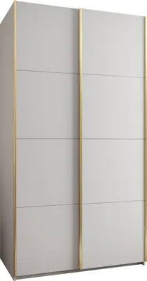 Produktbild von MEBLE KRYSPOL LUX 1 Kleiderschrank - 245,5x140x64cm - Weiß, Weiß, Gold