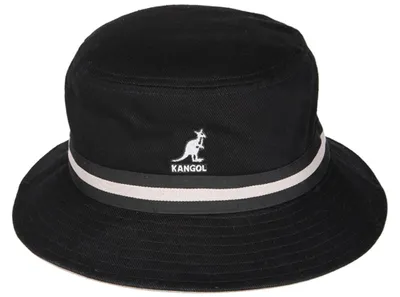 Kangol Bucket Hat Flapper Stripe Lahinch in schwarz
