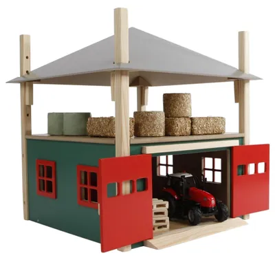 Zdjęcie produktu dla Kids Globe Scheune mit Lagerraum für Stroh, aus Holz 1:32, Bauernhof Schuppen