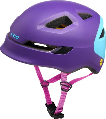 Produktbild von KED Pop II Kinder Fahrradhelm mit LED Rücklicht – Verbesserte Belüftung Für Mehr Komfort Und Sicherheit Farbe: purple skyblue Größe: 52-56 (M)