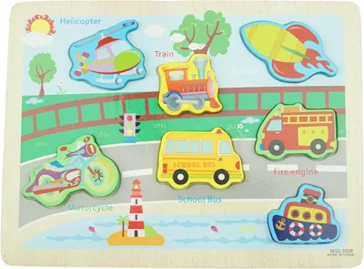 Obrázek produktu pro Dřevěné puzzle dřevěná auta vozidla auta