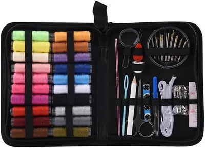 Imagen del producto de Estuche de costura, kit de costura práctico con asa grande, juego de costura de viaje