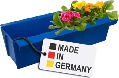 Image de Inserts de jardinières pour palettes Euro | avec système de suspension à accrocher | 37,3cm bleu | jardinière pour palette Euro | balconnière | pot de fleurs | extrêmement stable