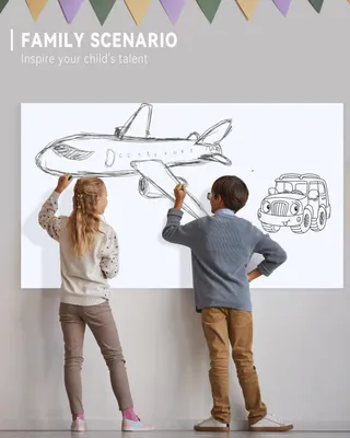 Produktbild von Abwaschbares magnetisches Whiteboard - Selbstklebende Folie für Schule, Büro & Zuhause - 40 x 80 cm