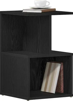 Image de vidaXL Table de chevet noire aspect chêne 35 x 35 x 55 cm en aggloméré
