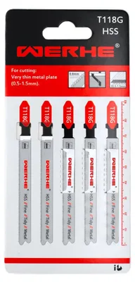 Produktbild von Sägeblätter für Stichsägen, Typ T118G, 5 Stück, für Metall bis 1,5 mm