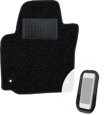 Image de moto-MOLTICO tapis de sol conducteur voiture velours côté conducteur tapis de voiture noir tapis conducteur 1 pièce adapté à la Skoda Fabia IV à partir de 2021