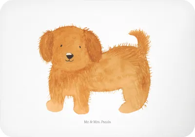 Produktbild von Mr. & Mrs. Panda magnet Hund Flauschig - Weiß - Geschenk, whiteboardmagnet, haftmagnet, Kühlschrankmagnet, Süß, Niedlich, Hundebesitzer, Hunde, Sprüche, holzmagnet
