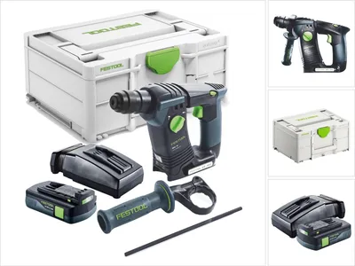 Zdjęcie produktu dla Festool BHC 18-Basic akumulatorowa wiertarko-wkrętarka 18 V 1,8 J SDS Plus Brushless + 1x akumulator 3,0 Ah + ładowarka + Systainer