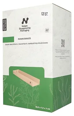 Produktbild von Snacktrays, Pappe "NOTPLA" 3 cm x 7,5 cm x 28,5 cm braun
