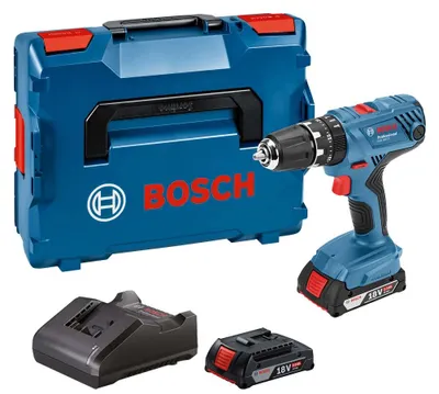Image de Perceuses-visseuses à percussion 18V GSB 18V-21 Professional + 2 batteries 2Ah + chargeur + coffret L-CASE - BOSCH - 06019H1109