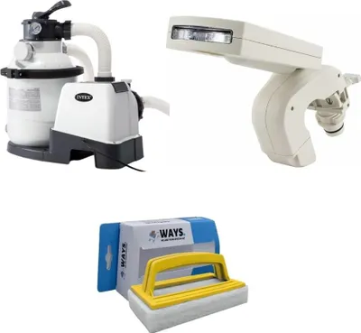 Produktbild von Intex - Wasserfontäne & Sandfilterpumpe 5700L/u & WAYS Scheuerbürste
