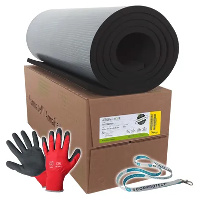 Produktbild von Armaflex Home Kautschuk Platten selbstklebend : Isolierstärke 25 mm, 1000 x 4000 mm = 4qm + Zubehör