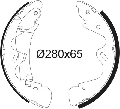 Produktbild von VALEO Bremsbackensatz Trommelbremse Hinten für NISSAN TERRANO II (R20) 280mm 564100