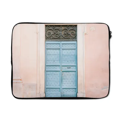 Produktbild von MuchoWow® Laptop Hülle 15 Zoll Tür - Rom - Blau - Architektur Laptoptasche - Laptoptasche - Sleeve - Rundum-Schutz