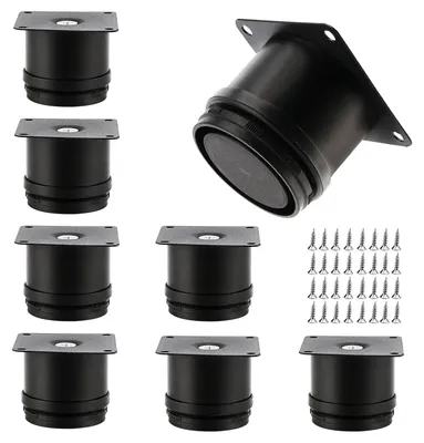 Verstellbare Möbelfüße 8er-Pack, 50 mm, Schwarz, Edelstahl