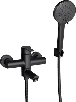 Image de Robinet de salle de bains avec douchette, noir, pivotant à 90°