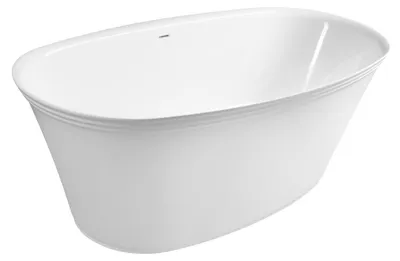 Produktbild von Polysan FLORINA Freistehende Gussmarmor-Badewanne 170x80x61cm, weiß