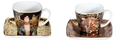 Produktbild von 2er Set Gustav Klimt Espressotassen Judith I + Die Erfüllung Goebel Porzellan