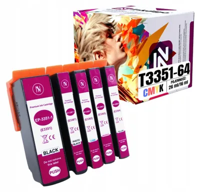 Produktbild von Inkdigo Tintenset T3351-T3364 für Epson Expression Premium XP-530, XP-540, XP-630, XP-635 – CMYK, 90 ml,