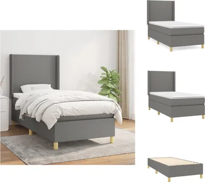 Produktbild von vidaXL Boxspringbett mit Matratze Dunkelgrau 80x200 cm Stoff -  Betten & Bettgestelle