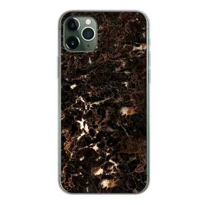 Produktbild von MuchoWow® Handyhülle Schutzhülle Hülle für iPhone 11 Pro Max Marmor - Schwarz - Gold Silikon Softcase Handy Hülle - Schutz