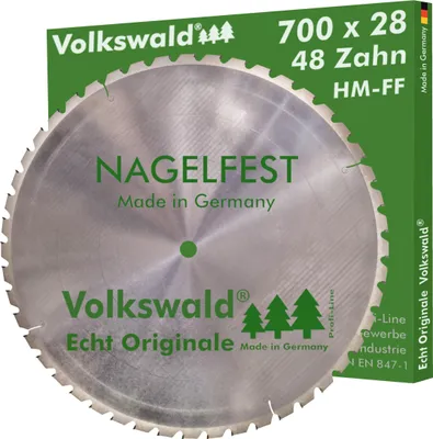 Produktbild von Volkswald ® HM-Sägeblatt FF 700 x 28 mm Z= 48 Nagelfest Schalholz-tafel Bausägeblatt FSP Zähne für Bauholz Brennholz Schalholz Wippsäge Tischkreissäge Brennholzsäge Kreissäge