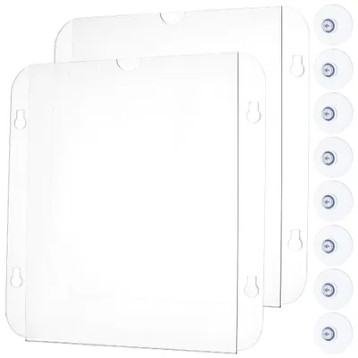 Acryl-Bordhalter 2er-Set 28,5x25,9 cm transparent mit Saugnäpfen
