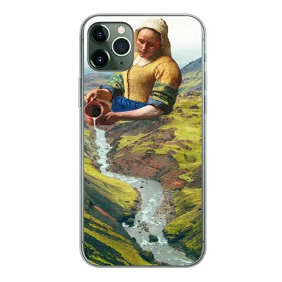 Produktbild von MuchoWow® Handyhülle Schutzhülle Hülle für iPhone 11 Pro Max Milchmädchen - Natur - Vermeer Silikon Softcase Handy Hülle - Schutz