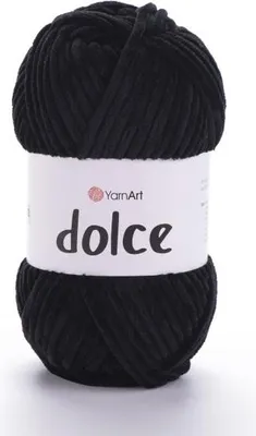 Produktbild von YarnArt Dolce Chenille Garn 100% Polyester schwarz 742, 120m/100g, 5-6mm