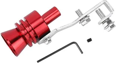 Image de Simulateur de moteur râlant rouge en aluminium, avec design « turbo » et ailettes – ailettes d'échappement pour véhicules