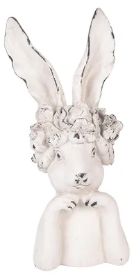 Productafbeelding van Clayre & Eef Decoratieve figuur, konijn, 21x17x45 cm, wit, kunststof