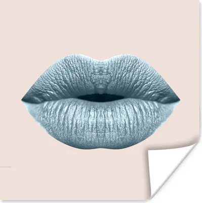 Produktbild von MuchoWow® Poster Lippen - Pastell - Grau 30x30 cm - Wandposter - Printing