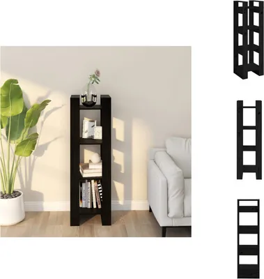 Produktbild von vidaXL Bücherregal/Raumteiler Schwarz 41x35x125 cm Massivholz Kiefer -  Bücherregale & Bücherschränke