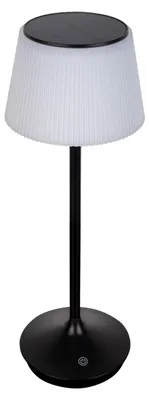 Produktbild von Außentischleuchten - LED / CCT Solar-/ Akkutischleuchte "EMMI" H: 38cm schwarz, Tischlampe für den Außenbereich im Modern Style aus Metall und Kunststoff in schwarz, 38 cm hoch, Ø 13 cm, LED Platine – dimmbar – Berührungssensor – CCT-Wechsler
