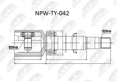 Produktbild von NTY Gelenksatz Antriebswelle Getriebeseitig für TOYOTA AVENSIS Kombi (T25) NPW-TY-042