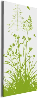 Produktbild von Wallario Premium Leinwandbild Grüne Sommerwiese in Größe 30 x 75 cm
