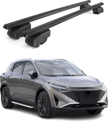Image de Barres de toit Transversales pour Nissan Qashqai 2021-2023 Alu Noir ABE